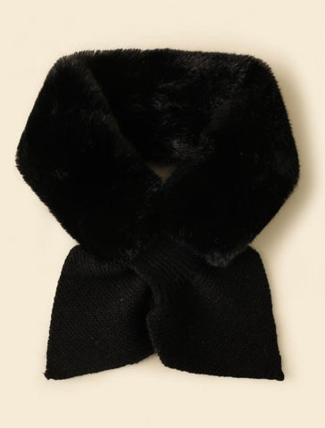 Black Furry Scarf