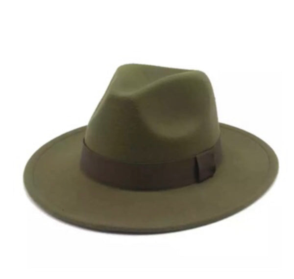 Military Green Fedora Hat