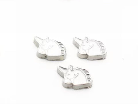 White Unicorn Floating Charm