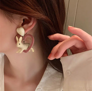 Bunny Heart Drop Earrings