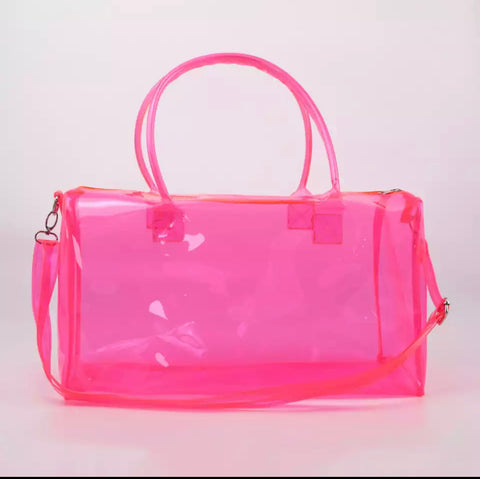 Pink Translucent Overnight Bag