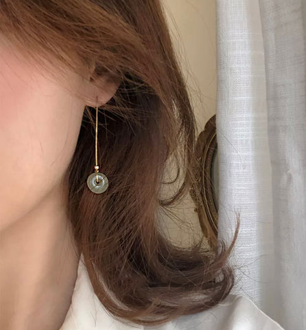 Green LC Jade Like Gemstone Earrings