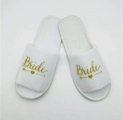 Gold Bride Slippers