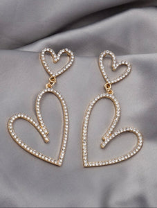 Heart Rhinestone Dangles