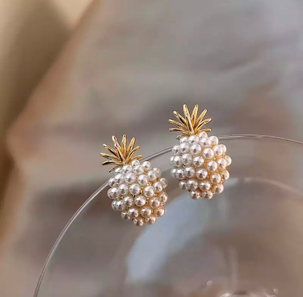 Small Beaded Pineapple Earrings