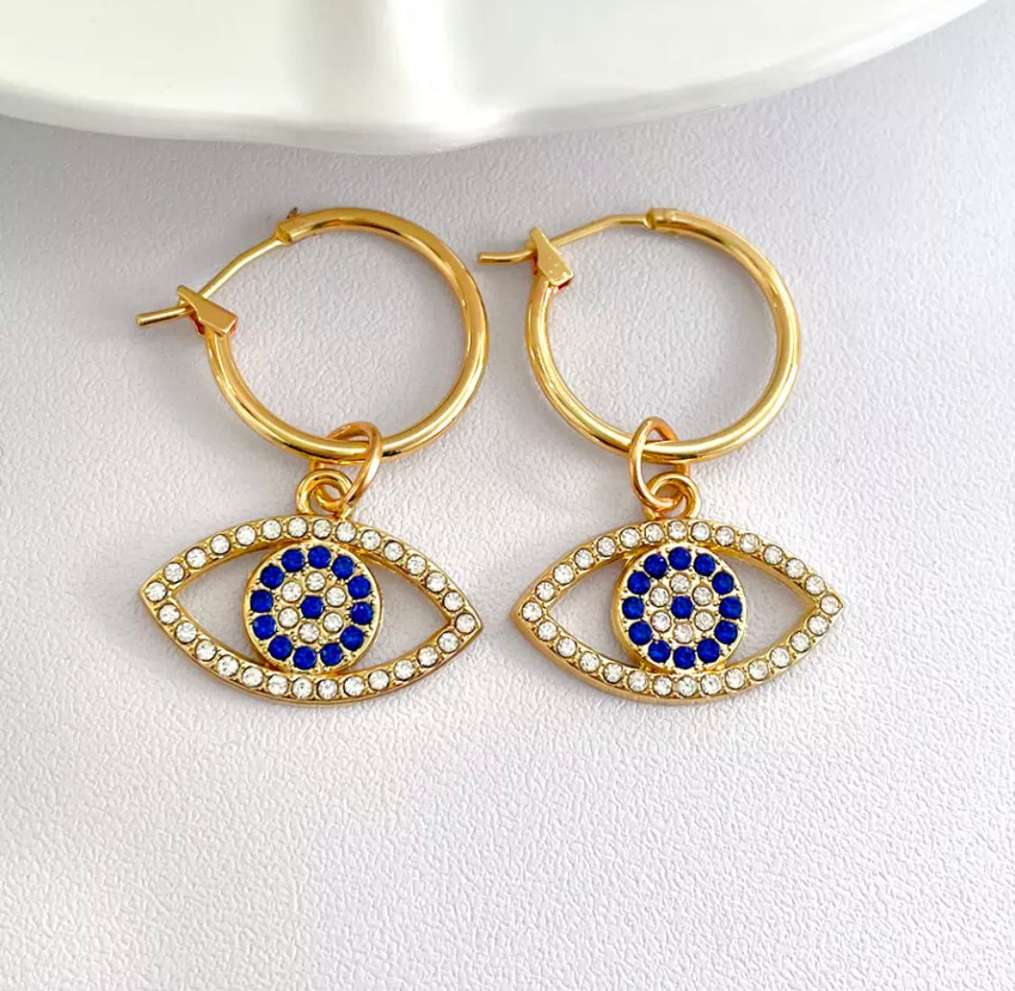 Evil Eye Dangle Cut Out Earrings