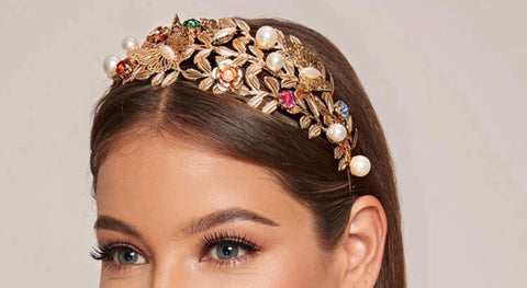 Faux Pearl & Rhinestone Headband