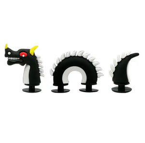 Black 3pcs Dragon Shoe Charm Set