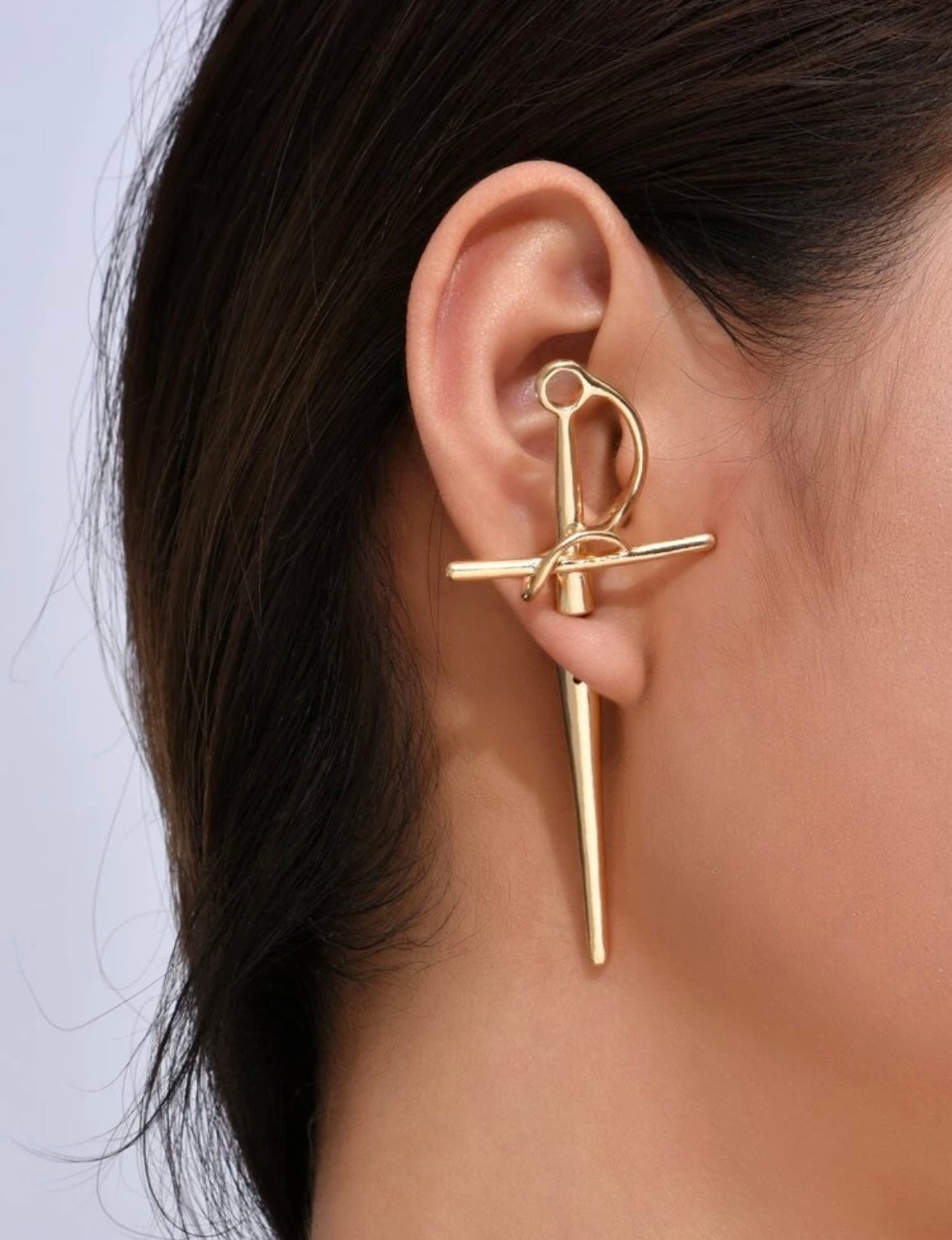 Gold Sword 2pc Earrings