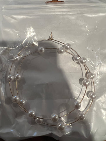 Smaller Pearl Hoops