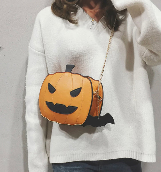 Pumpkin Crossbody w/ Gold Removable Chain