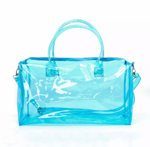 Aqua Translucent Overnight Bag