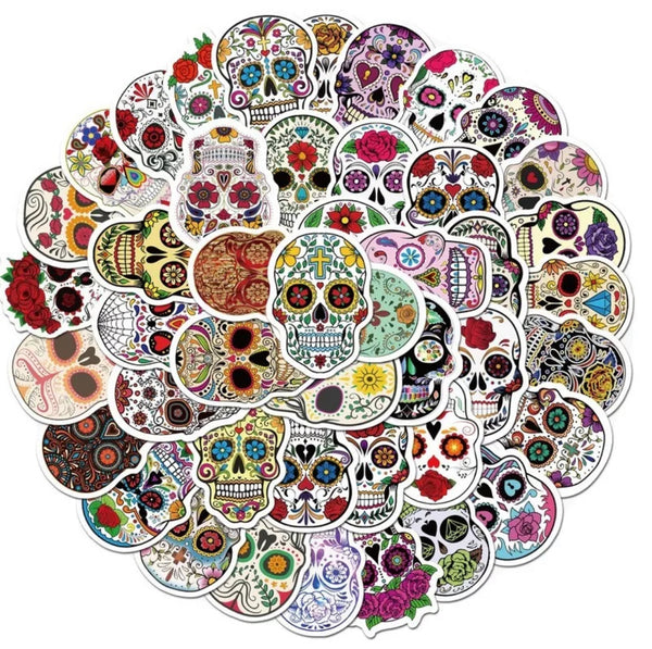 Sugar Skull Stickers 4/$2 (ADD ON ITEM)