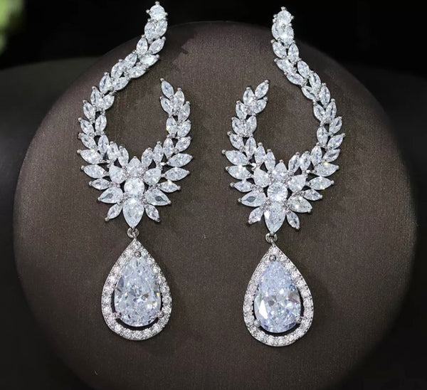Bridal Rhinestone Drop Earrings