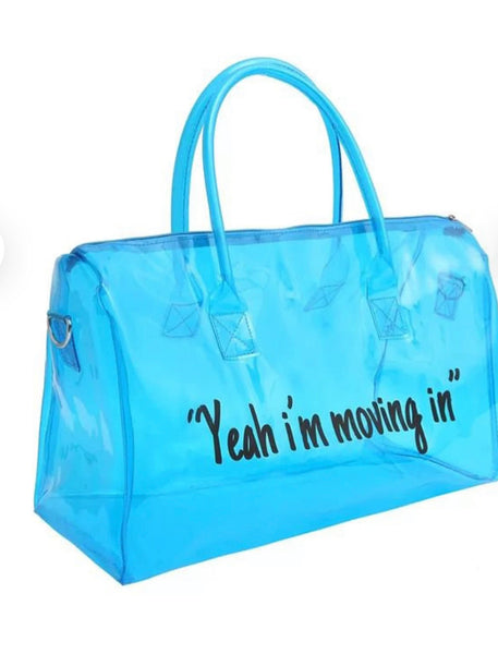 Aqua Translucent Overnight Bag